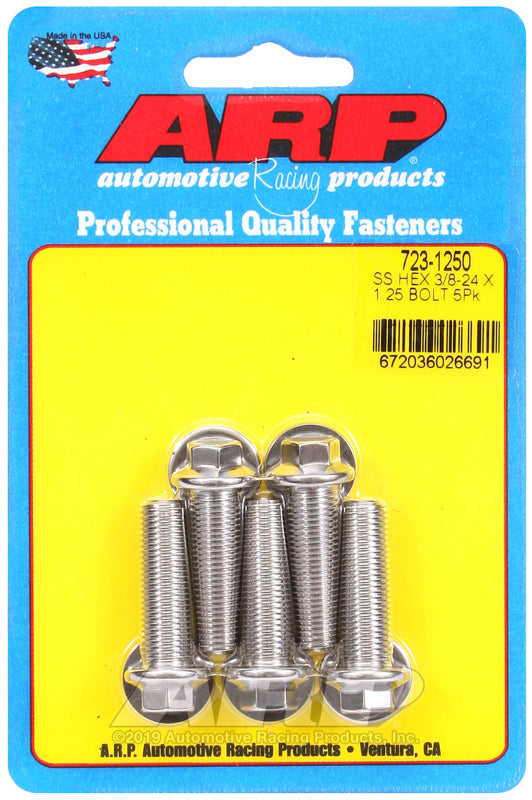 ARP 3/8-24 x 1.250 hex SS bolts