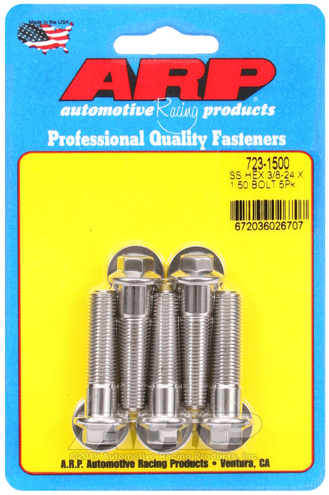 ARP 3/8-24 x 1.500 hex SS bolts