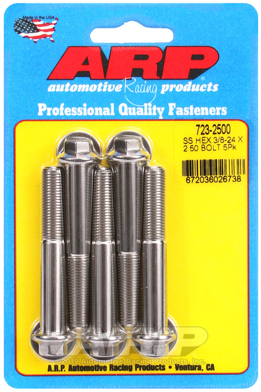 ARP 3/8-24 x 2.500 hex SS bolts