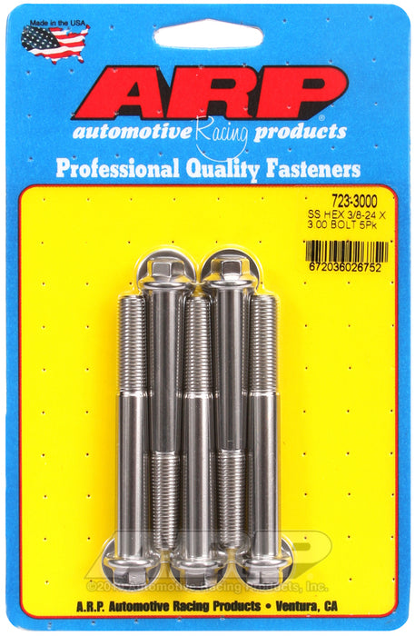 ARP 3/8-24 x 3.000 hex SS bolts