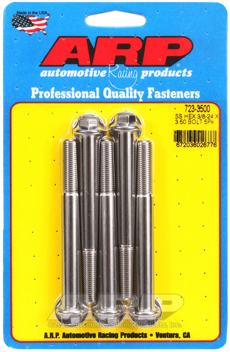 ARP 3/8-24 x 3.500 hex SS bolts