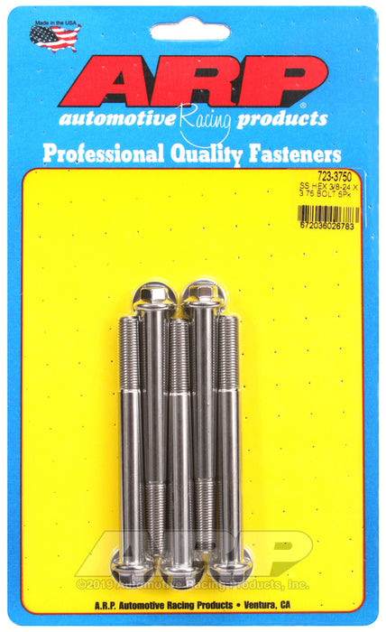 ARP 3/8-24 x 3.750 hex SS bolts