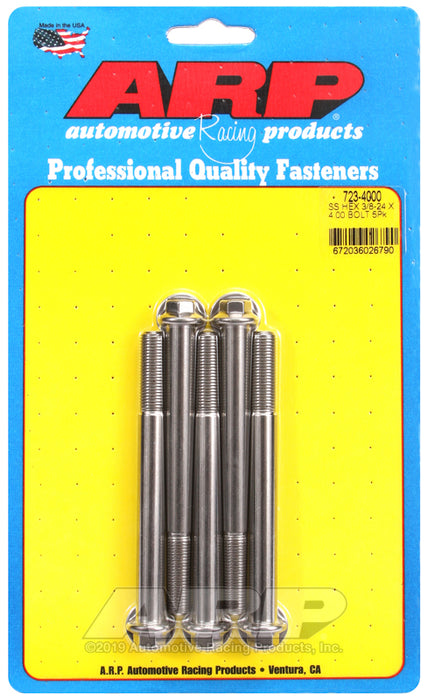 ARP 3/8-24 x 4.000 hex SS bolts