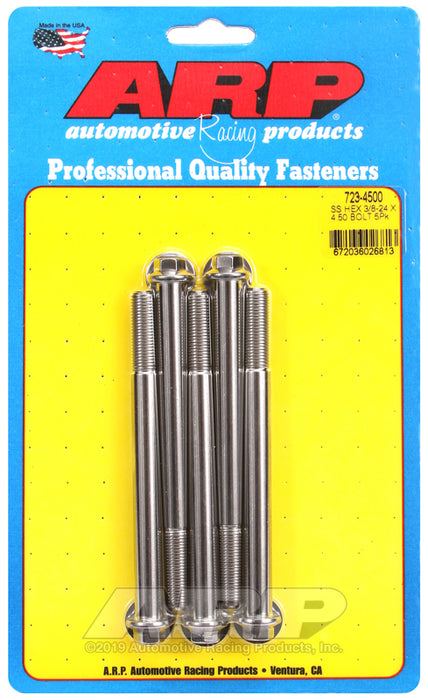 ARP 3/8-24 x 4.500 hex SS bolts