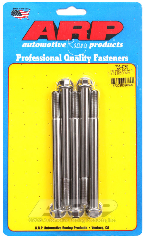 ARP 3/8-24 x 4.750 hex SS bolts