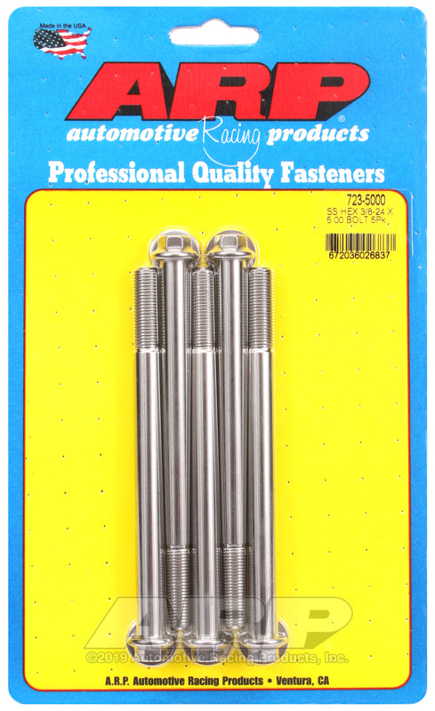 ARP 3/8-24 x 5.000 hex SS bolts