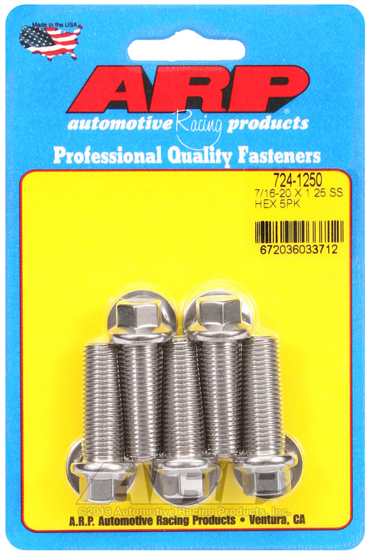 ARP 7/16-20 x 1.250 hex SS bolts