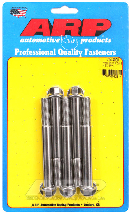 ARP 7/16-20 x 4.000 hex SS bolts