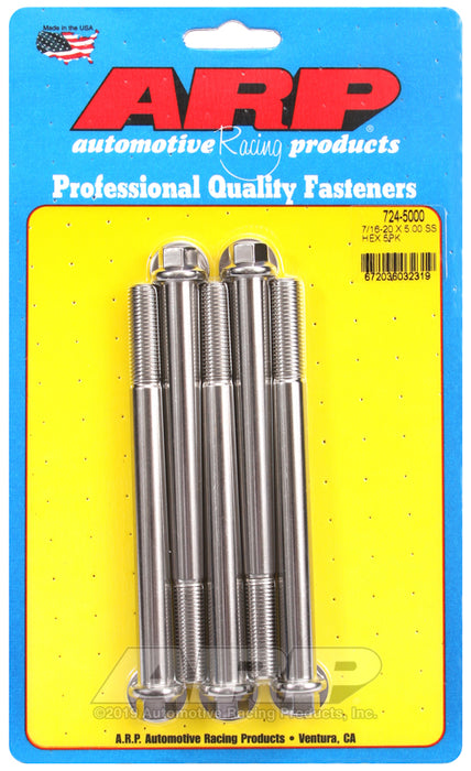 ARP 7/16-20 x 5.000 hex SS bolts