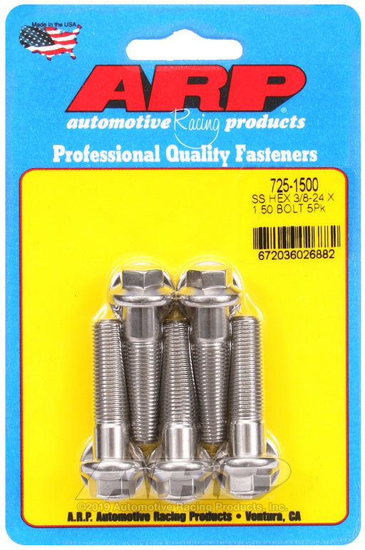 ARP 3/8-24 x 1.500 hex 7/16 wrenching SS bolts