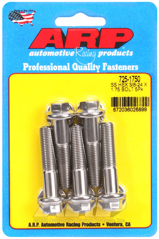 ARP 3/8-24 x 1.750 hex 7/16 wrenching SS bolts