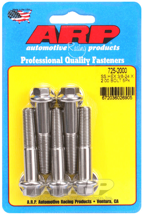 ARP 3/8-24 x 2.000 hex 7/16 wrenching SS bolts