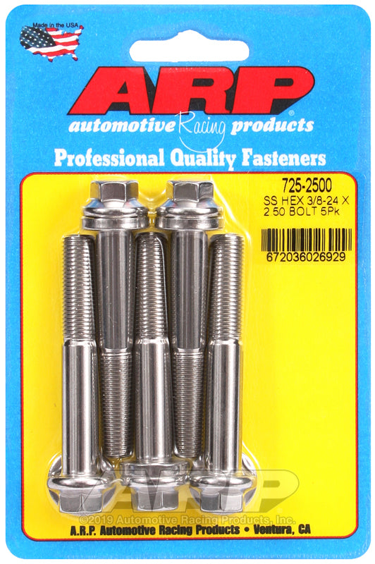 ARP 3/8-24 x 2.500 hex 7/16 wrenching SS bolts