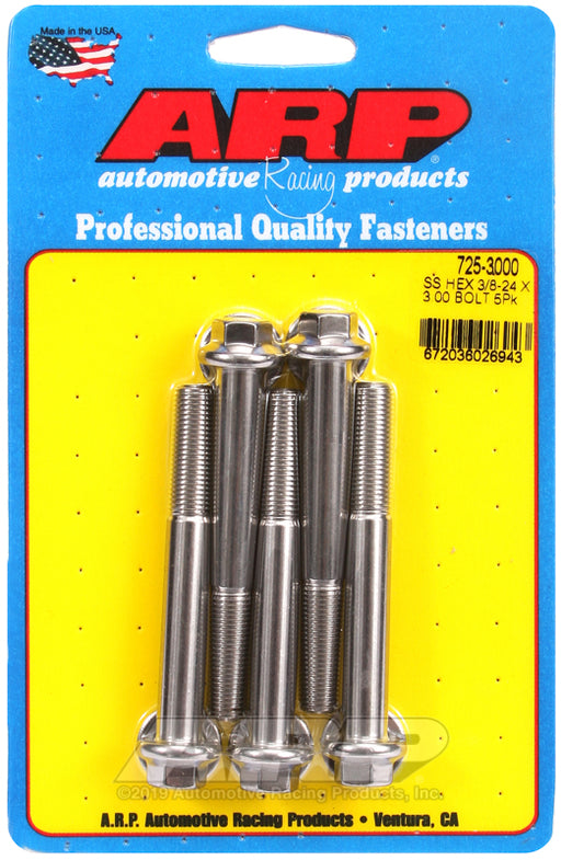 ARP 3/8-24 x 3.000 hex 7/16 wrenching SS bolts