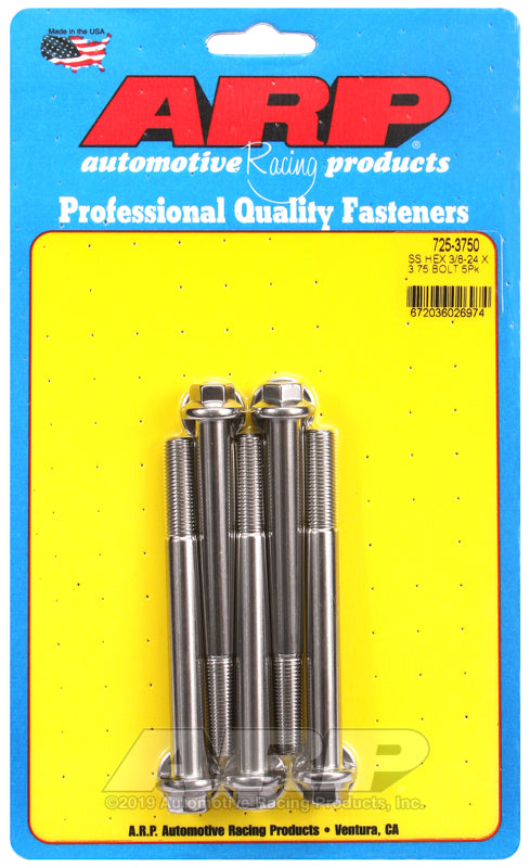 ARP 3/8-24 x 3.750 hex 7/16 wrenching SS bolts