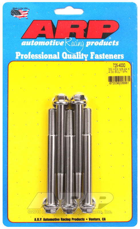ARP 3/8-24 x 4.000 hex 7/16 wrenching SS bolts