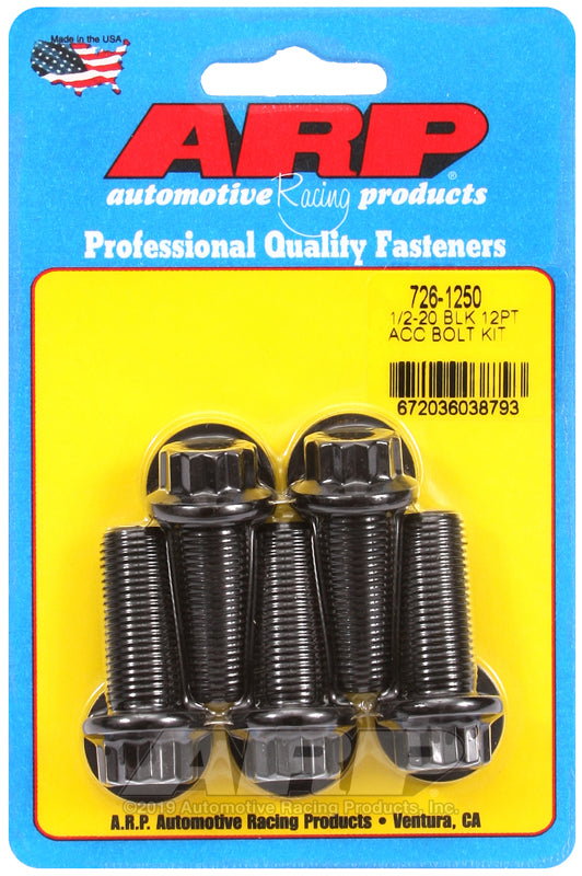 ARP 1/2-20 x 1.250 12pt black oxide bolts