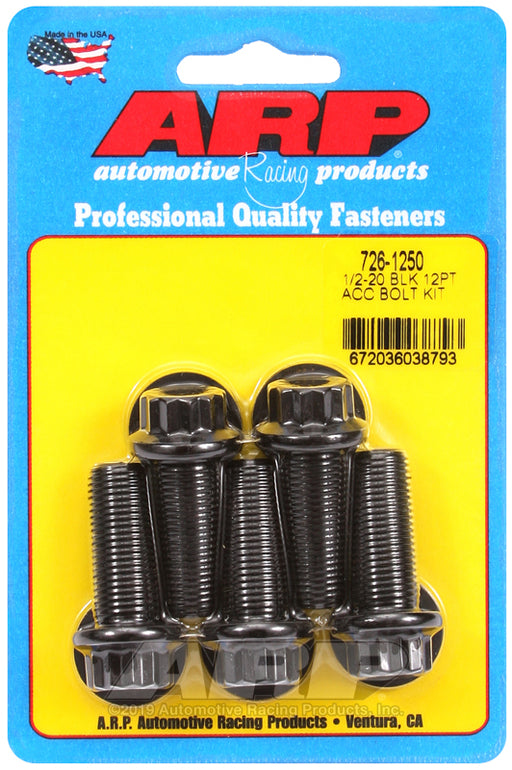 ARP 1/2-20 x 1.250 12pt black oxide bolts