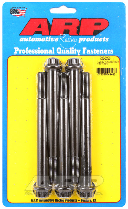 ARP 1/2-20 x 5.250 12pt black oxide bolts