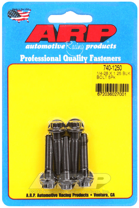 ARP 1/4-28 x 1.250 12pt black oxide bolts
