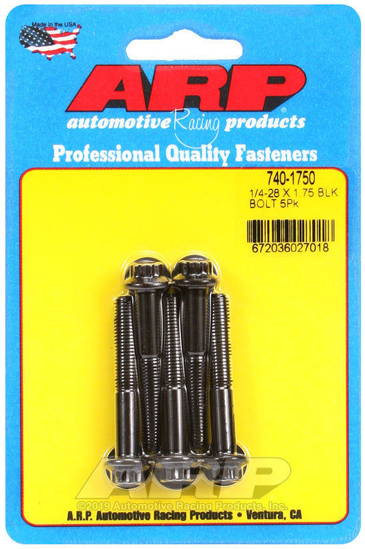 ARP 1/4-28 x 1.750 12pt black oxide bolts