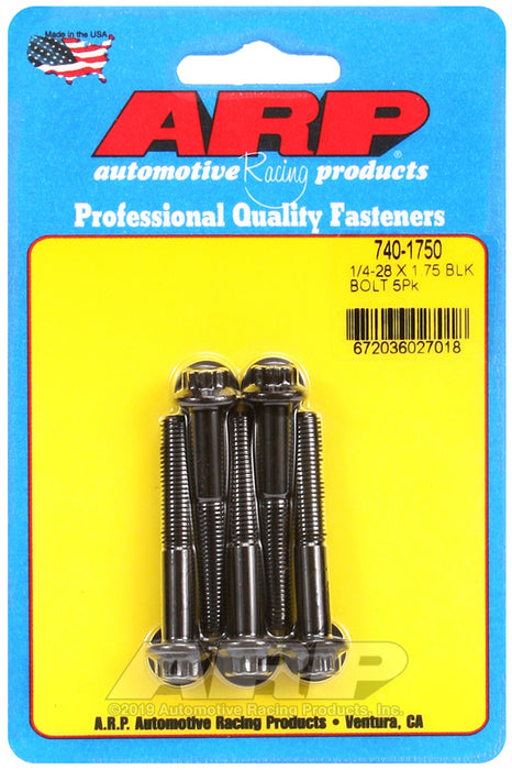 ARP 1/4-28 x 1.750 12pt black oxide bolts