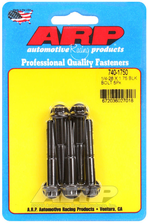 ARP 1/4-28 x 1.750 12pt black oxide bolts