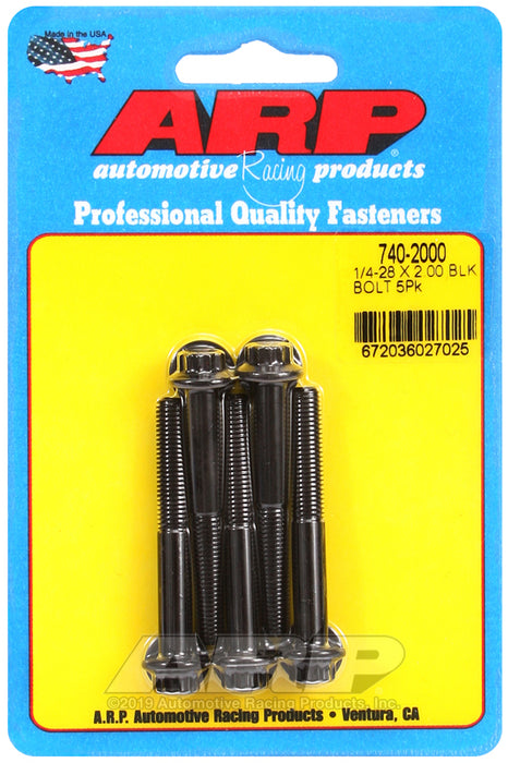 ARP 1/4-28 x 2.000 12pt black oxide bolts