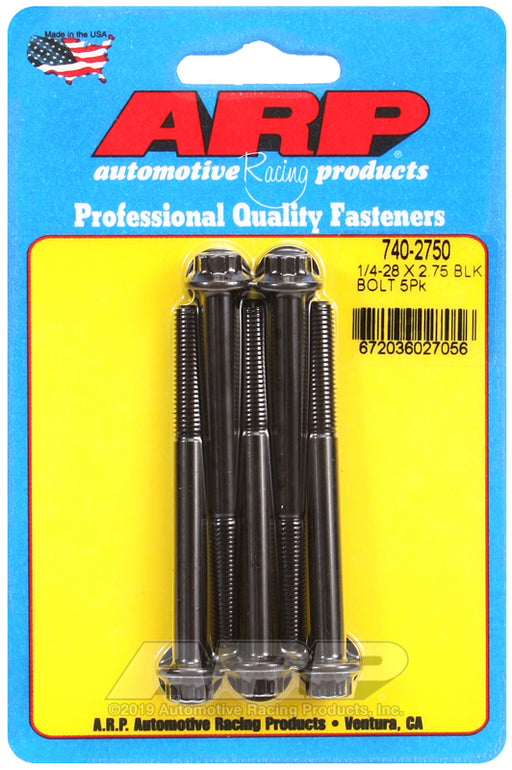 ARP 1/4-28 x 2.750 12pt black oxide bolts