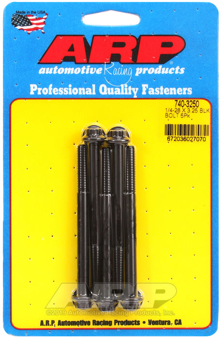 ARP 1/4-28 x 3.250 12pt black oxide bolts