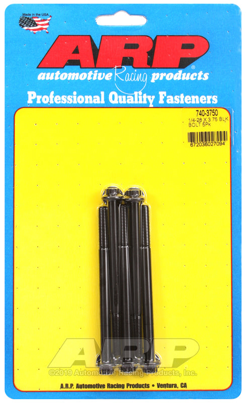 ARP 1/4-28 x 3.750 12pt black oxide bolts