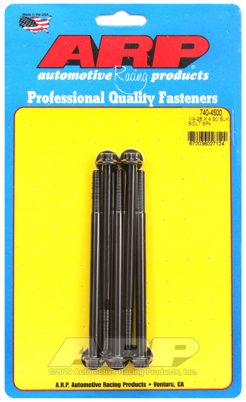 ARP 1/4-28 x 4.500 12pt black oxide bolts