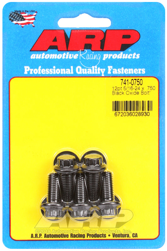 ARP 5/16-24 x .750 12pt black oxide bolts