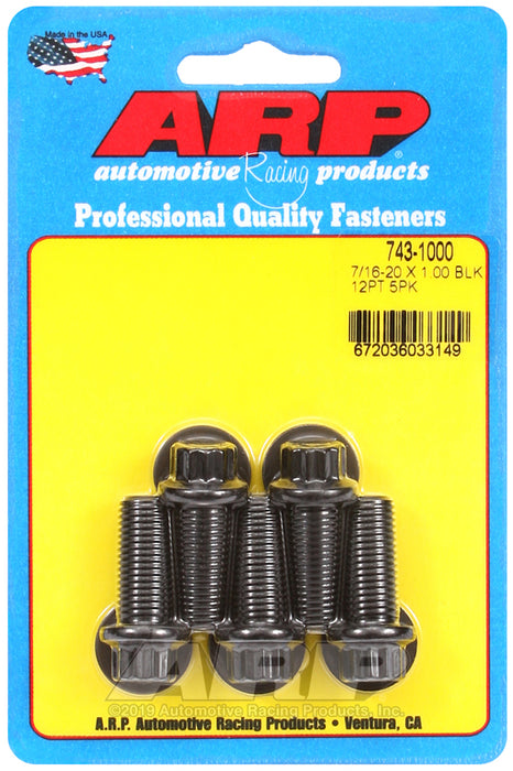 ARP 7/16-20 x 1.000 12pt black oxide bolts