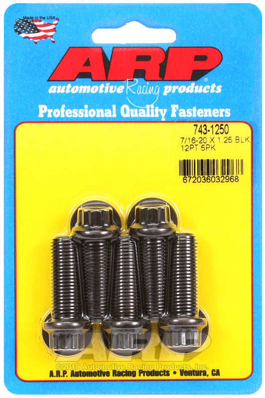 ARP 7/16-20 x 1.250 12pt black oxide bolts