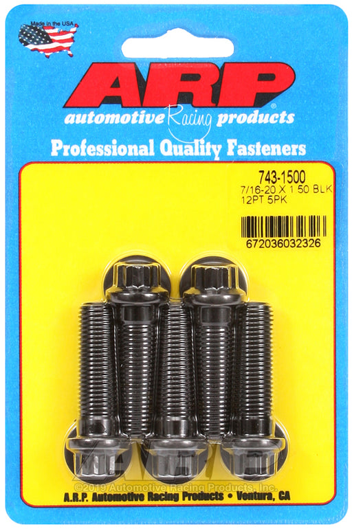 ARP 7/16-20 x 1.500 12pt black oxide bolts