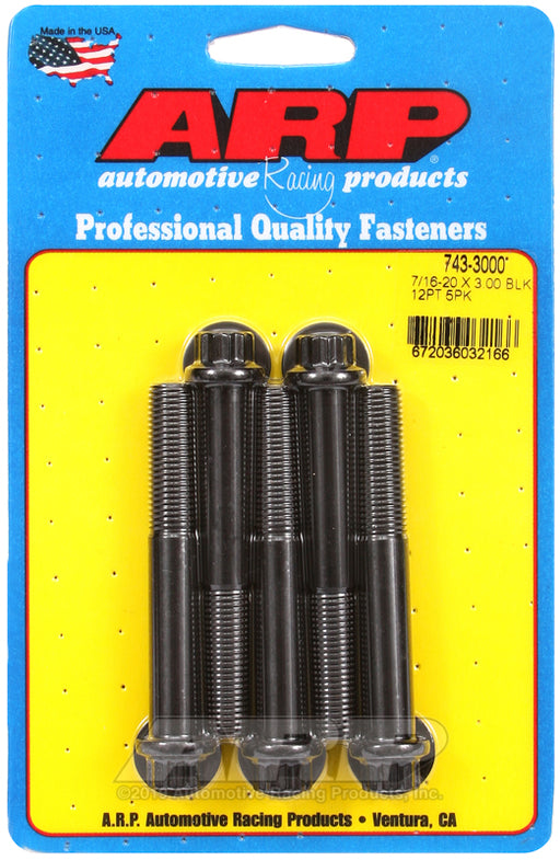 ARP 7/16-20 x 3.000 12pt black oxide bolts