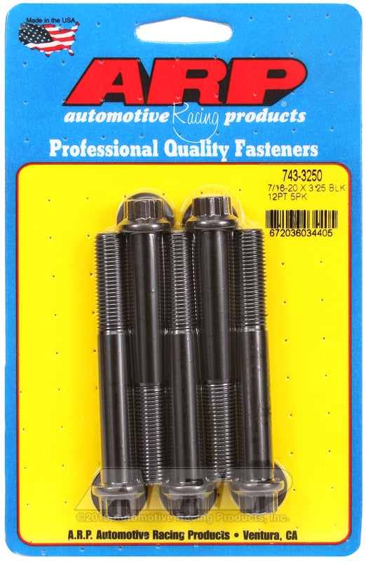 ARP 7/16-20 x 3.250 12pt black oxide bolts