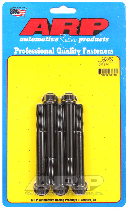 ARP 7/16-20 x 3.750 12pt black oxide bolts