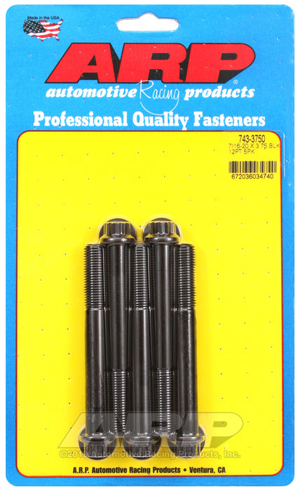ARP 7/16-20 x 3.750 12pt black oxide bolts