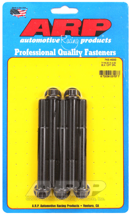 ARP 7/16-20 x 4.000 12pt black oxide bolts