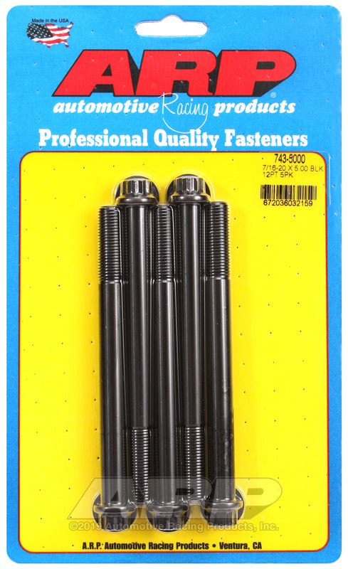 ARP 7/16-20 x 5.000 12pt black oxide bolts