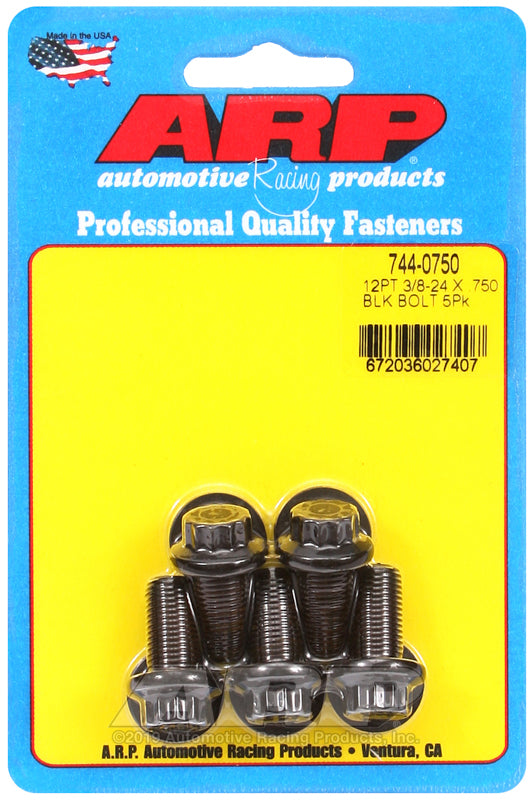 ARP 3/8-24 x .750 12pt 7/16 wrenching black oxide bolts