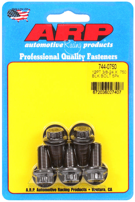 ARP 3/8-24 x .750 12pt 7/16 wrenching black oxide bolts