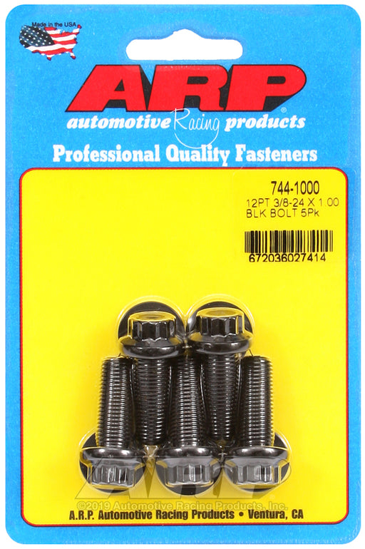 ARP 3/8-24 x 1.000 12pt 7/16 wrenching black oxide bolts