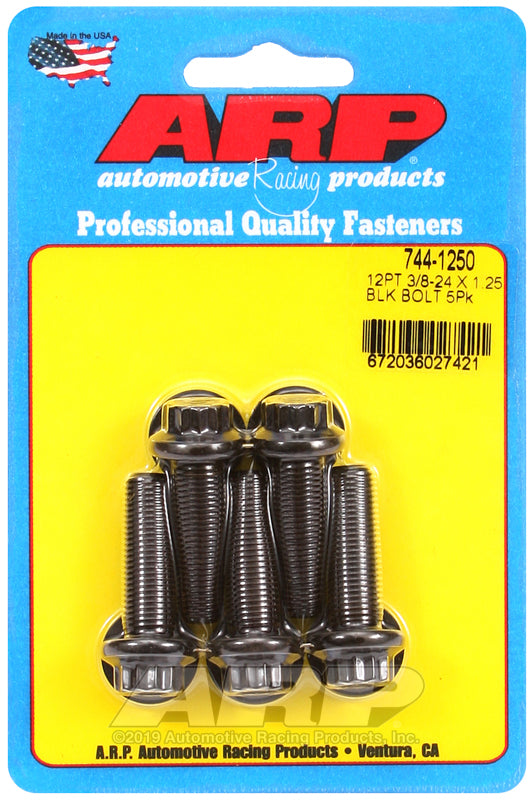 ARP 3/8-24 x 1.250 12pt 7/16 wrenching black oxide bolts