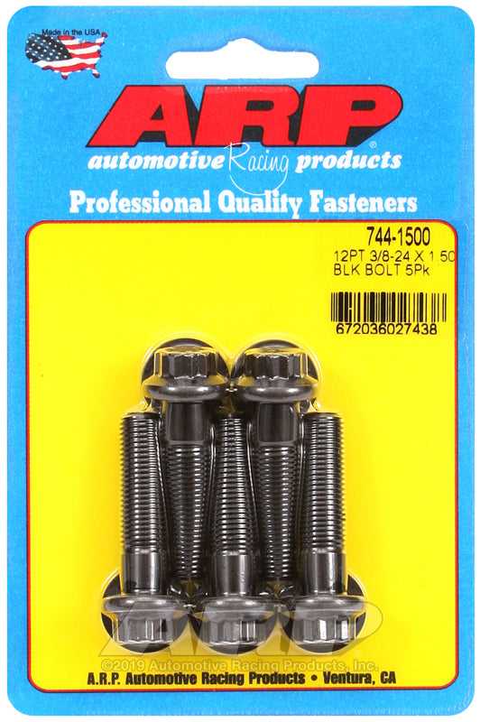 ARP 3/8-24 x 1.500 12pt 7/16 wrenching black oxide bolts