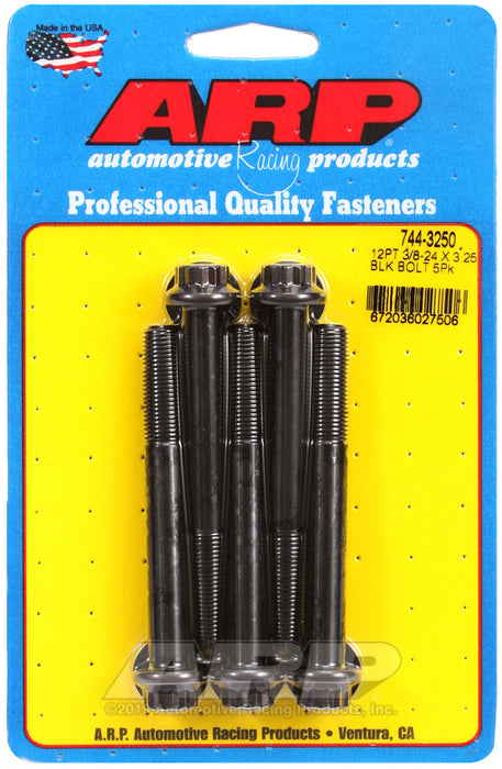 ARP 3/8-24 x 3.250 12pt 7/16 wrenching black oxide bolts