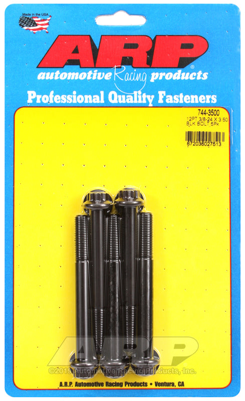 ARP 3/8-24 x 3.500 12pt 7/16 wrenching black oxide bolts
