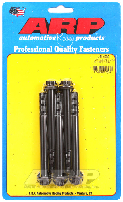 ARP 3/8-24 x 4.000 12pt 7/16 wrenching black oxide bolts